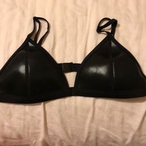 Black leather TRIANGL bikini size large